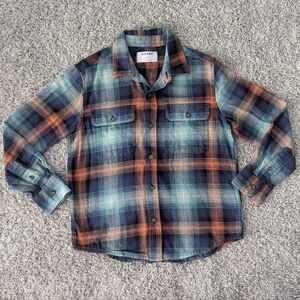 Old Navy Boys Plaid Flannel Button Up Shirt